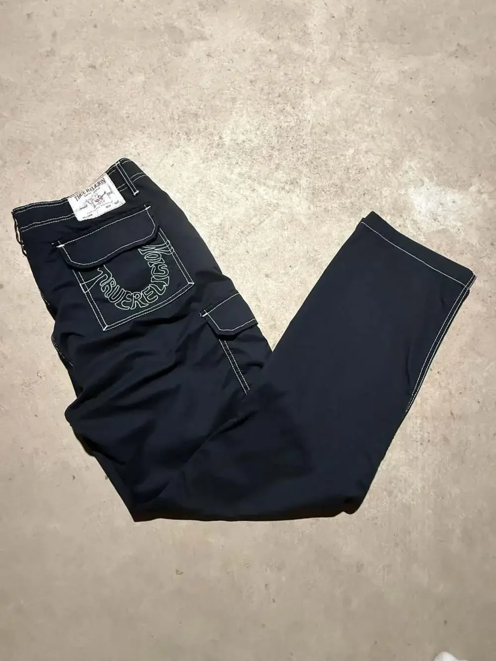 True Religion Cargo SN Pant Emb HS Outline Black Cargo Pants